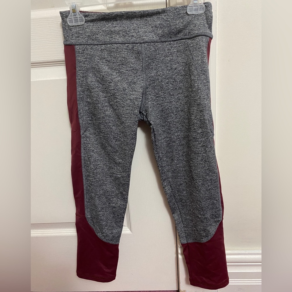 Forever 21 XXI Athletic Leggings - Maroon & Gray - Small